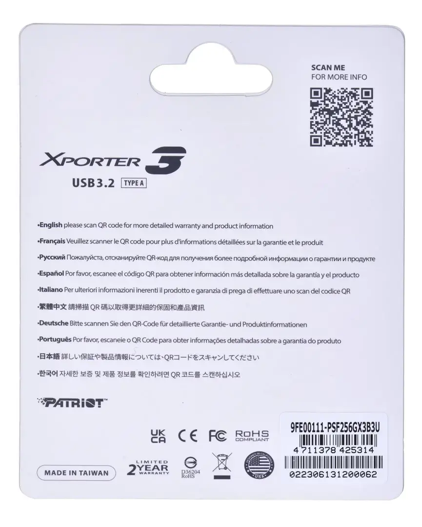 PARTIOT FLASHDRIVE Xporter 3 256GB A tipo USB3.2