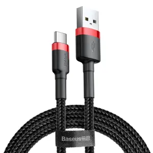 Baseus Cafule CATKLF-U91 USB-C įkrovimo laidas 3A | PD | QC 3.0 | 300 cm juodas