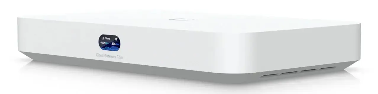 UBIQUITI CLOUD GATEWAY FIBER. DESKTOP 10G CLOUD GATEWAY WITH INTEGRATED POE SWITCH, SELECTABLE NVR STORAGE, AND FULL UNIFI APPLICATION SUPPORT (NO STORAGE)