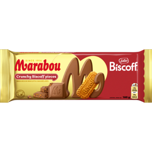 Pieninis šokoladas MARABOU, su Biscoff sausainiais, 160 g