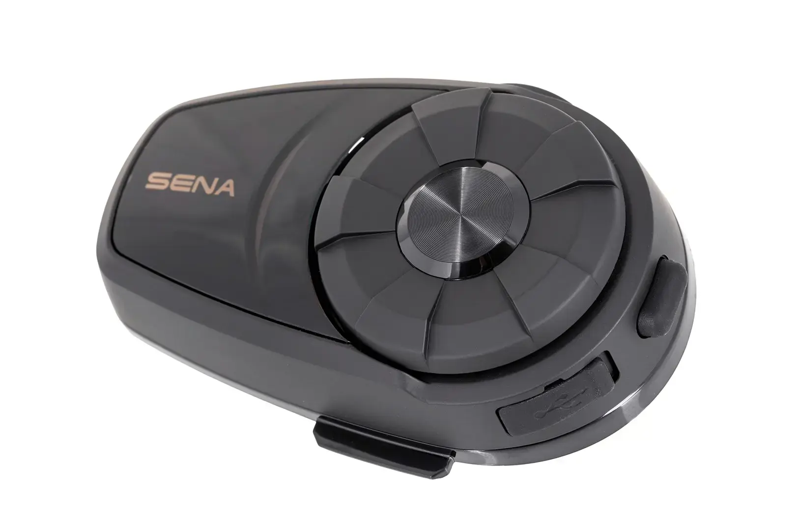 "Sena 10S" motociklo domofonas 4 kanalai 1600 m Juoda