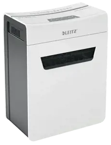 "Leitz IQ Protect Premium" popieriaus smulkintuvas 8X P4, 14 L, jutiklinis, 8 lapai, P-4, pilkas, baltas, 80 g/m²