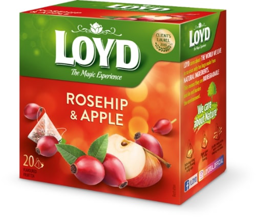 Vaisinė arbata LOYD, obuolių skonio, su erškėtuogėmis, 20 x 2g