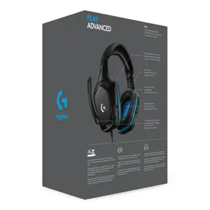 LOGITECH G432 laidinės 7.1 žaidimų ausinės - odinės - juodos/mėlynos spalvos - USB