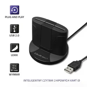 QOLTEC 50632 Išmanusis išmaniųjų ID kortelių skaitytuvas SCR0632 C tipo USB