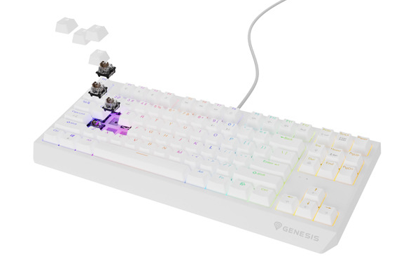 Genesis THOR 230 | Mechanical Gaming Keyboard | Wired | US | White | USB Type-A | Outemu Brown
