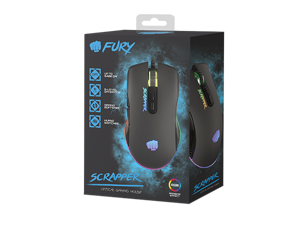"NATEC Fury" žaidimų pelė "Scrapper" 6400DPI optinė su programine įranga ir RGB apšvietimu
