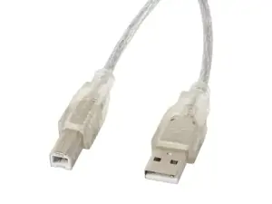LANBERG CA-USBA-12CC-0018-TR "Lanberg" USB 2.0 AM-BM skaidrus 1,8 m kabelis