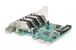 DIGITUS USB 3.0 4 prievadų PCI Express papildoma plokštė 4 prievadai A / F Išorinis VL805 mikroschemų rinkinys