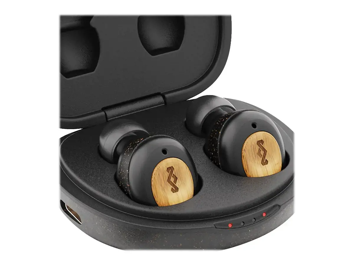 "Marley" tikros belaidės ausinės "Champion" Įmontuotas mikrofonas, "Bluetooth", juodos spalvos