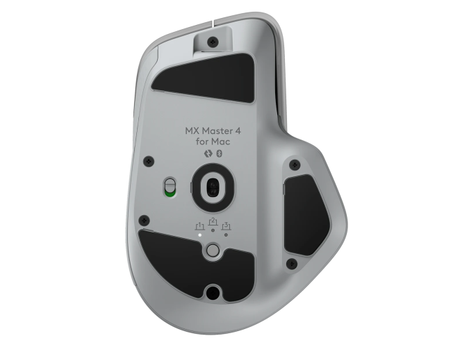 Logitech MX Master 4 for MAC Belaidė pelė RF Wireless + Bluetooth, 8000 DPI, White Silver