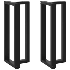 Baro stalo kojos, T formos, 2 vnt., juodos, 50x35x(100-101) cm, plienas