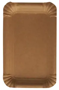 Lėkštės Pure, vienkartinės, popierinės, rudos, 10 cm x 16 cm, 250 vnt.