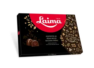 Saldainių asorti LAIMA BLACK BALSAM, juodasis šokoladas, 420 g