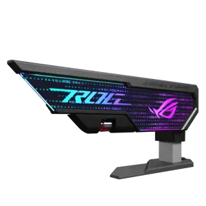 ASUS ROG Herculx vaizdo plokštės laikiklis, universalus, vaizdo plokštės laikiklis, termoplastikas, cinkas, juodas, pilkas, mėlynas, žalias, raudonas, 3 kontaktų adresuojamas RGB