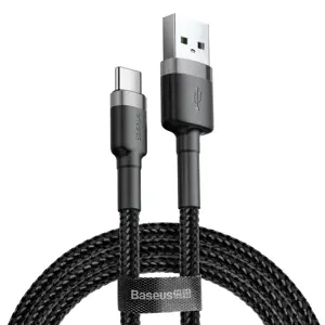Baseus Cafule Cable Durable Nylon Braided Wire USB | USB-C QC3.0 2A 3M black-gray (CATKLF-UG1)