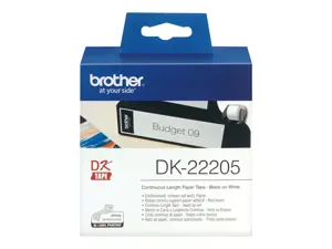 BROTHER DK22205 Endlosetiketten popierius weiss, skirtas QL550 QL500 62mm x 30.48