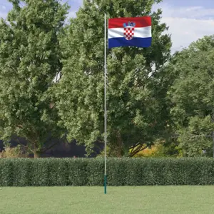 Kroatijos vėliava su stiebu, aliuminis, 6,23m