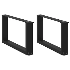 Kavos staliuko kojelės, 2 vnt., juodos, 60x(30-31) cm, plienas, U formos