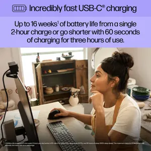 HP 925 Ergonomic Vertical Mouse, Right-hand, Vertical design, RF Wireless + Bluetooth, 4000 DPI, Black