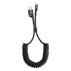 Kabelis Baseus spiralinis USB2.0 A kištukas - IP lightning kištukas 1 m. su nailoniniu šarvu Fish ey