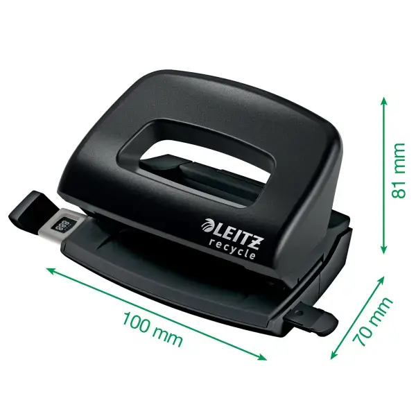 Leitz 50100095, 10 sheets, Black, Metal, Plastic, 8 cm, 5.5 mm, A4, A5, A6, Folio, US Quart