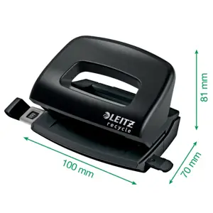 Leitz 50100095, 10 sheets, Black, Metal, Plastic, 8 cm, 5.5 mm, A4, A5, A6, Folio, US Quart