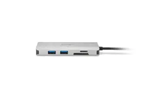 "Kensington" UH1400P USB-C 8-in-1 mobilusis dokas be vairuotojo, USB 3.2 Gen 1 (3.1 Gen 1) Type-C, 85 W, 10,100,1000 Mbit/s, juodas, sidabrinis, "MicroSD" (TransFlash), SD, Kinija