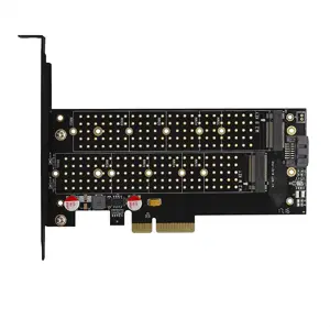 AXAGON PCEM2-D PCI-E 3.0 4x - DUAL M.2 SSD (NVMe + SATA), dviguba įtampa, iki 110 mm SSD