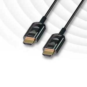 ATEN 10M True 4K HDMI 2.0 aktyvusis optinis kabelis (True 4K@10m), 10 m, A tipo HDMI (standartinis), A tipo HDMI (standartinis), 3D, 18 Gbit/s, juodas