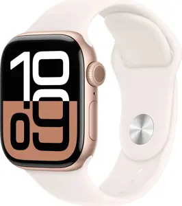 Apple Watch Series 10 GPS 42mm Rose Gold Aluminium Case with Light Blush Sport Band - M/L