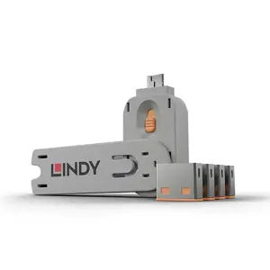 USB PRIEVADO BLOKATORIUS 4 PAKUOTĖS/ORANGE 40453 LINDY
