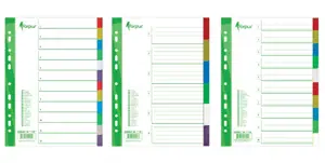 Skiriamieji lapai Forpus, A4, 1-10 spalvos, plastikiniai