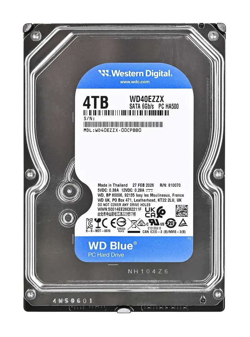 Western Digital WD Blue 3.5-Inch PC HDD internal hard drive 4 TB 5400 RPM 128 MB 3.5" Serial ATA III