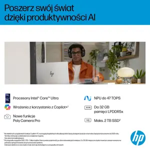 HP OmniBook 7 Next Gen AI 17-dc0219nw Copilot+ PC Intel Core Ultra 5 226V laptop 43.9 cm (17.3") touchscreen Full HD 16 GB LPDDR5x-SDRAM 1 TB SSD Wi-Fi 7 (802.11be) Windows 11 Home Silver