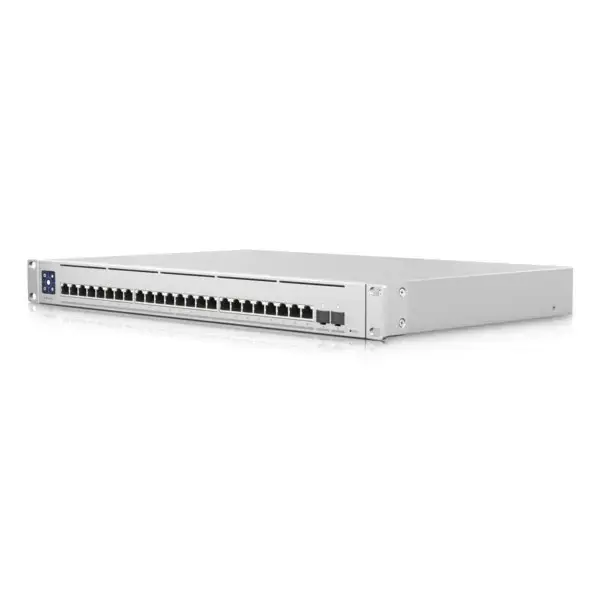 "Ubiquiti" 3 lygmens komutatorius su (24) 10GbE RJ45 prievadais ir (2) 25G SFP28 prievadais