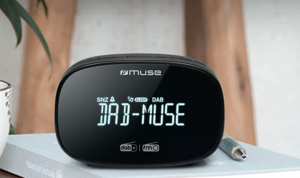 "Muse DAB+/FM Dual Alarm Clock Radio" M-150 CDB Žadintuvo funkcija, AUX įvestis, juoda
