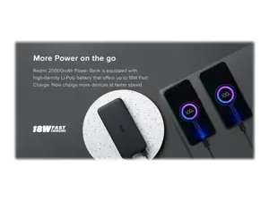 XIAOMI 20000mAh Redmi 18W greitojo įkrovimo maitinimo bankas Black BAL