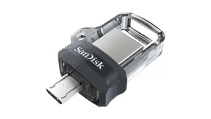 "SanDisk Ultra Dual Drive m3.0" 256 GB pilkos ir sidabrinės spalvos; EAN: 619659154400