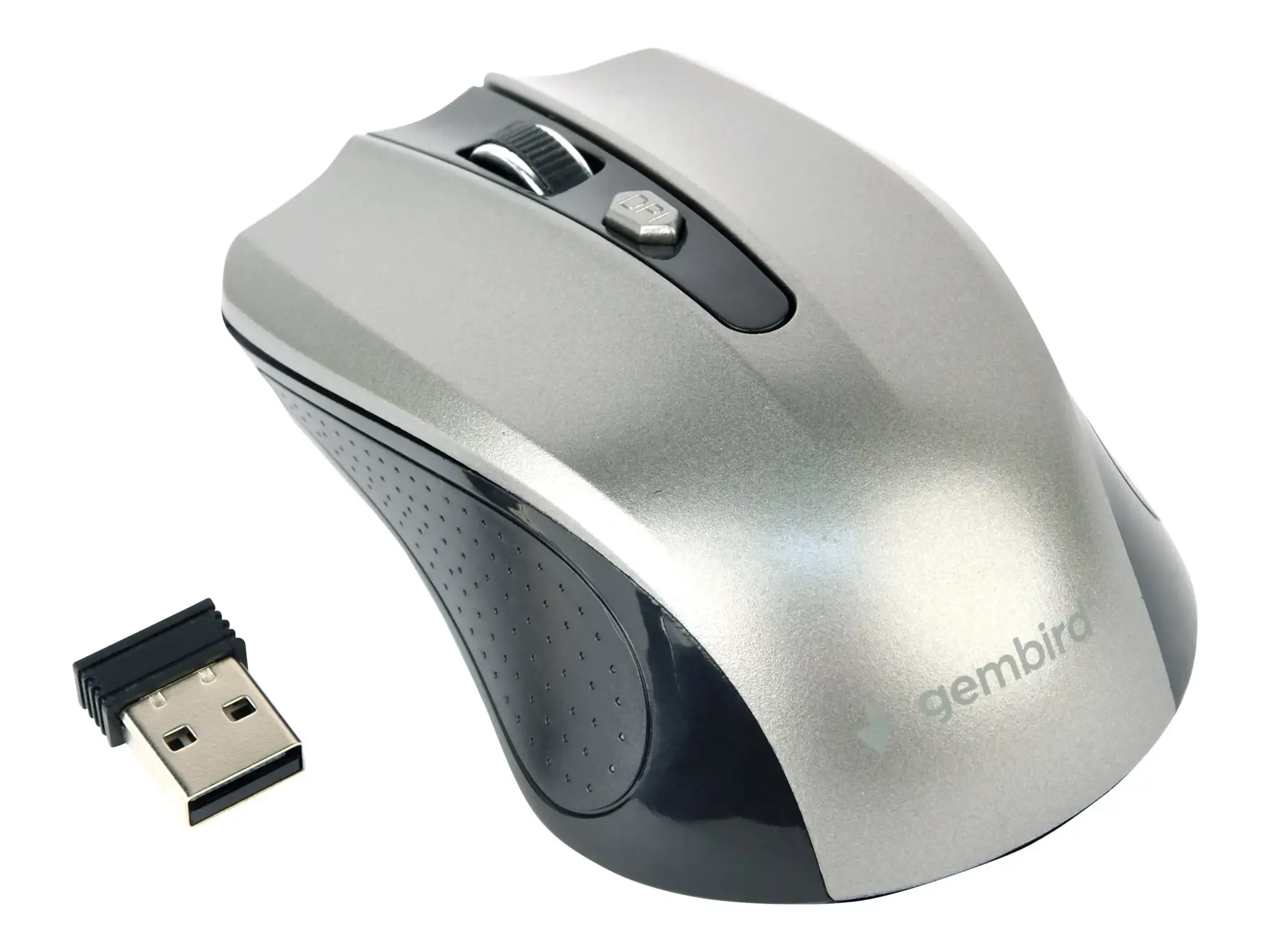 GEMBIRD MUSW-4B-04-BG Gembird Belaidė optinė pelė MUSW-4B-04-BG, 1600 DPI, nano USB, juoda/ erdviai pilka