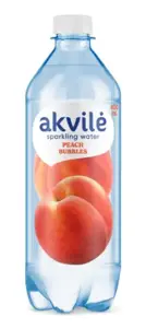 Stalo vanduo AKVILĖ persikų aromato, gazuotas, 0,6 l