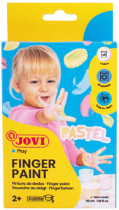 Dažai piešti pirštais JOVI, 35 ml, 5 pastelinės spalvos