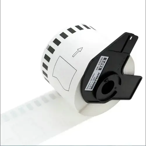TopJet Etikečių ritinėlis Black on White, 62mm 30.48m, suderinama su Brother DK-22205 (DK22205)