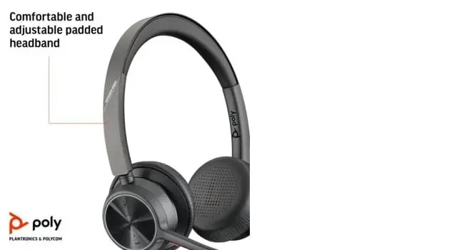 POLY Voyager 4320 Microsoft Teams Certified USB-A Headset +BT700 dongle, Wired & Wireless, Office/Call center, 20 - 20000 Hz, 162 g, Headset, Black