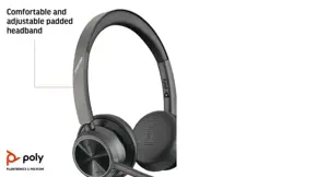 POLY Voyager 4320 Microsoft Teams Certified USB-A Headset +BT700 dongle, Wired & Wireless, Office/Call center, 20 - 20000 Hz, 162 g, Headset, Black