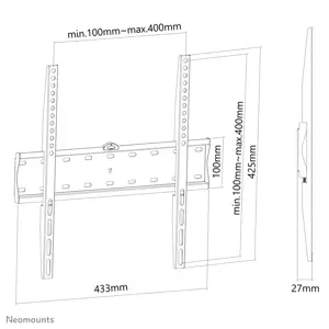 "Neomounts by Newstar" televizoriaus sieninis laikiklis, 81,3 cm (32"), 139,7 cm (55"), 40 kg, 200 x 200 mm, 400 x 400 mm, juodas