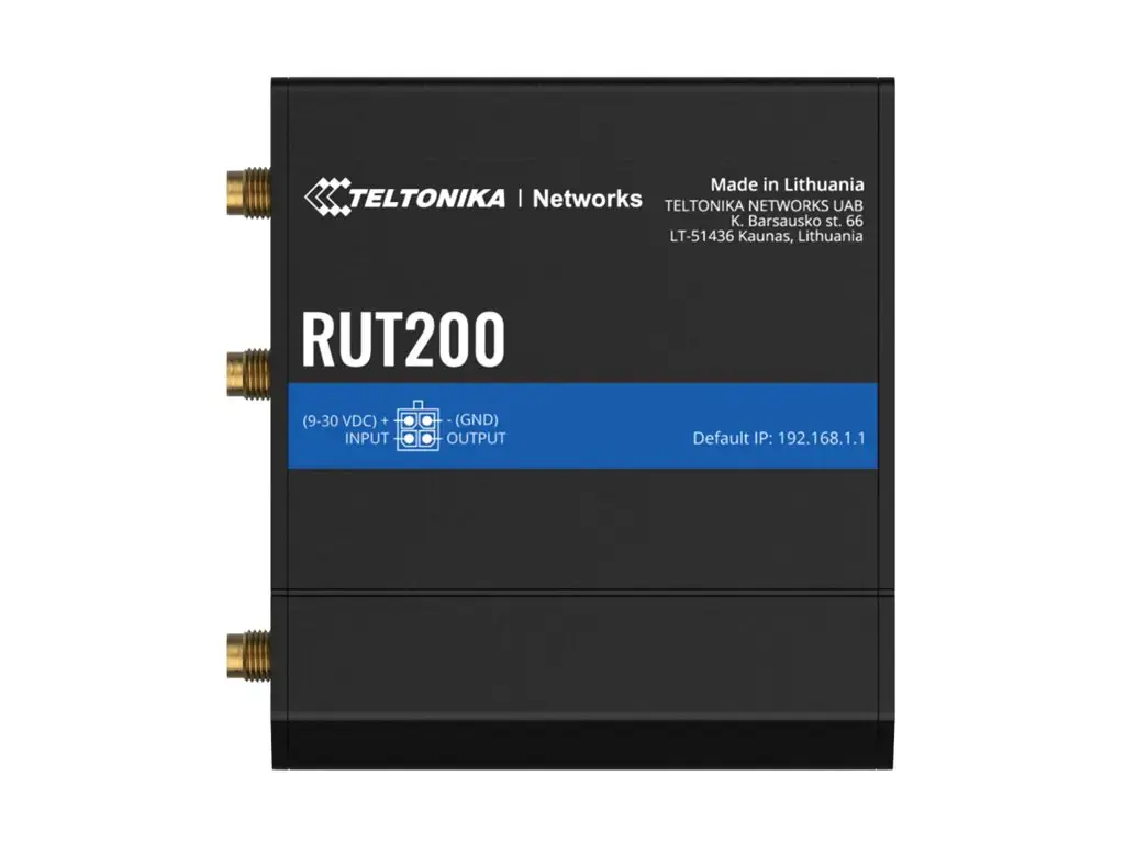 Teltonika LTE Cat 4 Router | RUT200 | 802.11n | 10/100 Mbit/s | Ethernet LAN (RJ-45) ports 2 | Mesh Support No | MU-MiMO No | No mobile broadband