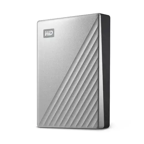 WD My Passport Ultra 4TB Silver USB-C/USB3.0 kietasis diskas 2,5 colio Metalinė apdaila RTL nešiojamasis išorinis diskas