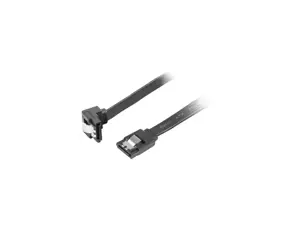 LANBERG CA-SASA-13CU-0050-BK "Lanberg" kabelis SATA DATA II (6GB/S) F/F 50cm METAL CLIPS ANGLED Juo…