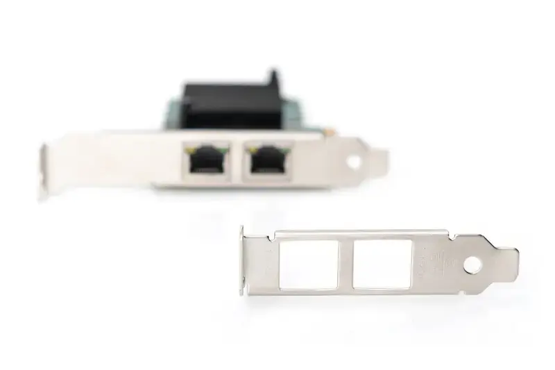 DIGITUS DN-10132 Gigabit Ethernet PCI Express kortelė 2 prievadų 32 bitų žemo profilio laikiklis "Intel" mikroschemų rinkinys